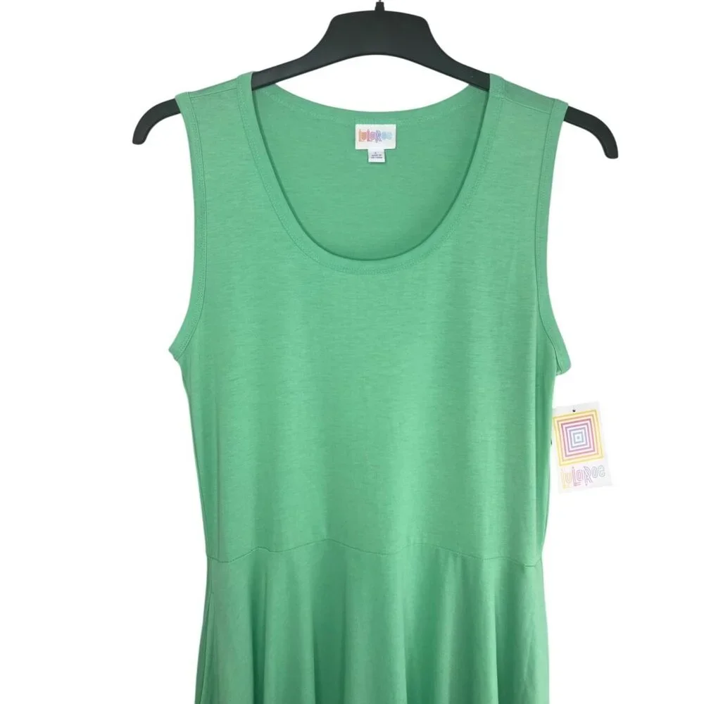 Lularoe Nicki Mint Green Sleeveless Fit & Flare A-Line Dress Womens Large - Picture 15 of 16